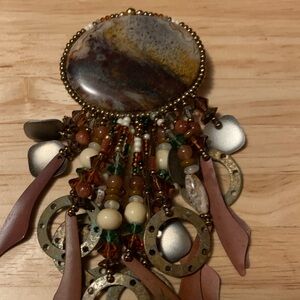 Elegant Multicolor Stone Brooch